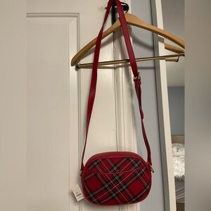 NWT Talbots Red Plaid Crossbody Bag